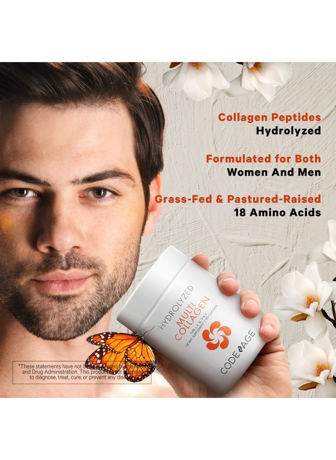 Codeage - Multi Collagen Protein Capsules Type I Ii Iii V X Grass Fed & Hydrolyzed Collagen Pills Supplement All In One Collagen Bone Broth Amla Berry Source Of Vitamin C Nongmo 90 Count - Image 1