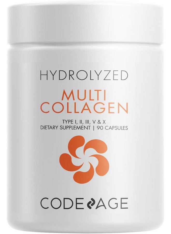 Codeage - Multi Collagen Protein Capsules Type I Ii Iii V X Grass Fed & Hydrolyzed Collagen Pills Supplement All In One Collagen Bone Broth Amla Berry Source Of Vitamin C Nongmo 90 Count - Image 1