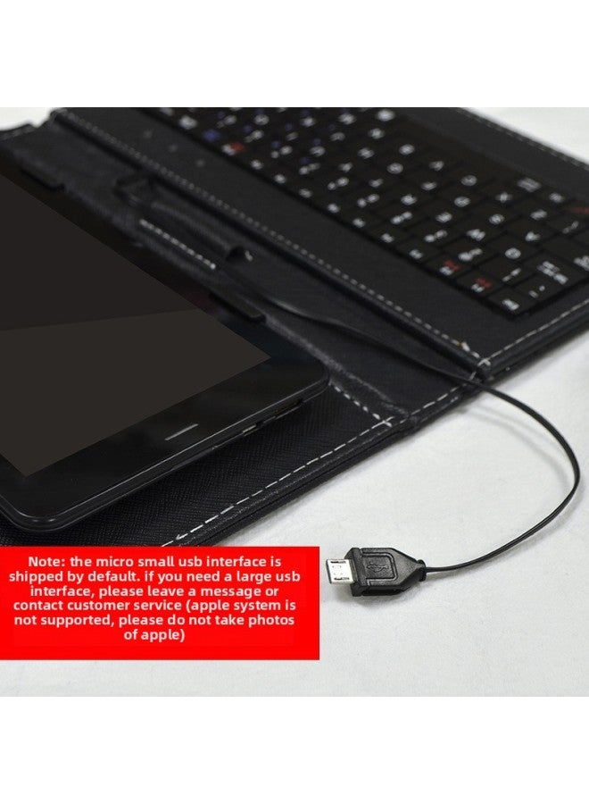 7-10.1 Inch Wired Keyboard Tablet PC Protective Case Mobile Phone Keyboard Universal Leather Case Wholesale-Color:Keyboard Leather Case + Standard USB Interface Splitter-Product Type:10.1 Inch - Image 5