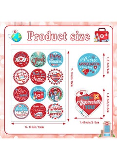 HOWAF 300Pcs Thank You Nurse Stickers,Nurse Themed Label Stickers For Nurse Appreciation Week Party Decoration Supplies,Nurse Day Gift Tag Stickers For Nurse Week Nurse Graduation Party Gift  - Image 2