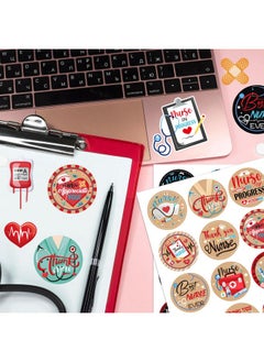 HOWAF 300Pcs Thank You Nurse Stickers,Nurse Themed Label Stickers For Nurse Appreciation Week Party Decoration Supplies,Nurse Day Gift Tag Stickers For Nurse Week Nurse Graduation Party Gift  - Image 4