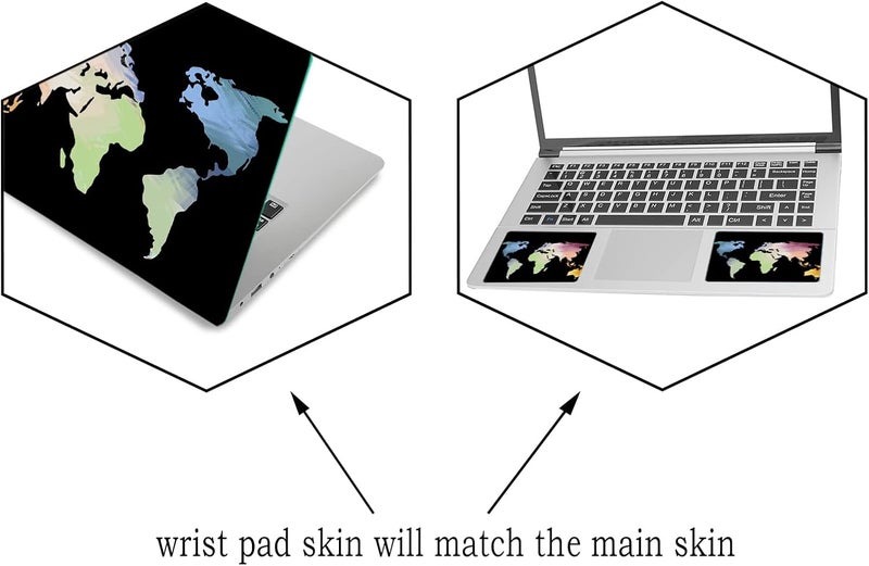 ARS Laptop Skin Sticker Decal for 12"–15.6" Laptops, Waterproof Vinyl Cover Protector for Notebook PC, Removable Decorative Laptop Sticker with Free 2 Wrist Pads, Universal Fit for MacBook, HP, Dell, Lenovo - Image 2