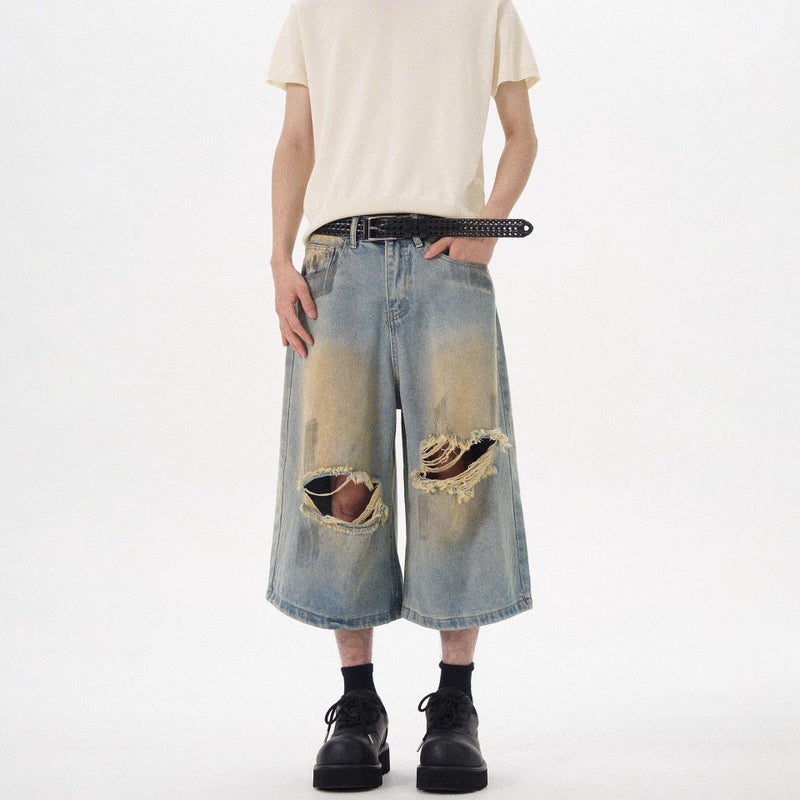 Unisex Cycling Khaki Straight Denim Jeans - Image 2
