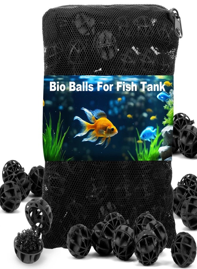 RAINFLOW Aquarium Bio Balls - 100pcs Black Bulk Sump Filter Media with Sponge Biological Filtration Media for Koi Pond,Fish Tank,Canister,Air Pump - Image 1