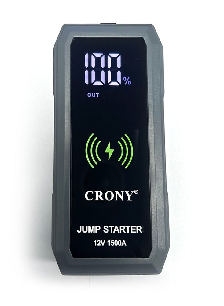 Crony S606 Super Jumper Starter 12V Auto Car Starter Battery Portable Jump Starter Power Station with wireless charging function  - Image 1