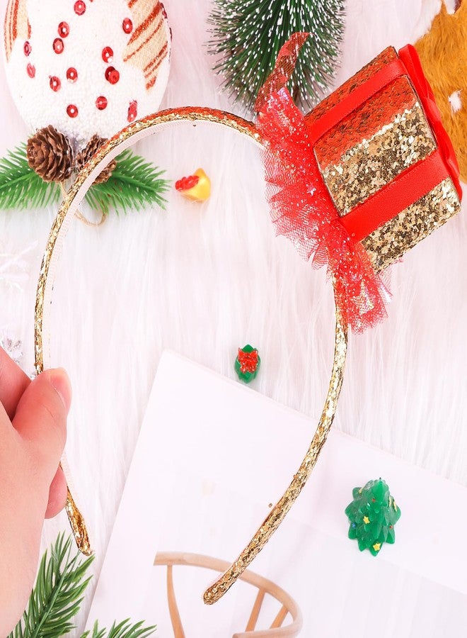 Chanaco Christmas Headband for Women Adults Gold Sequins Holiday Headband Outfit Cute Christmas Hair Accessories Dress Costume Gift - Image 2