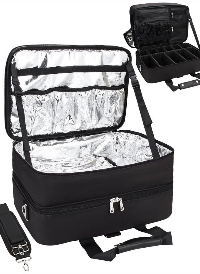 Relavel - Hairdresser Bag, Large Makeup Case for Hair Stylist Professional Makeup Bag Hair Tools Storage Organizer Box, Barber Travel Bag Carrying Case, Heat Insulation Aluminum Film for Hair Equipment - Image 1
