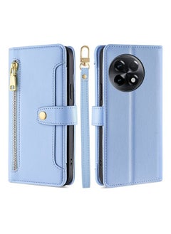 Case Cover For For OnePlus Ace 2/11R Sheep Texture Cross-body Zipper Wallet Leather Phone Case(Blue)