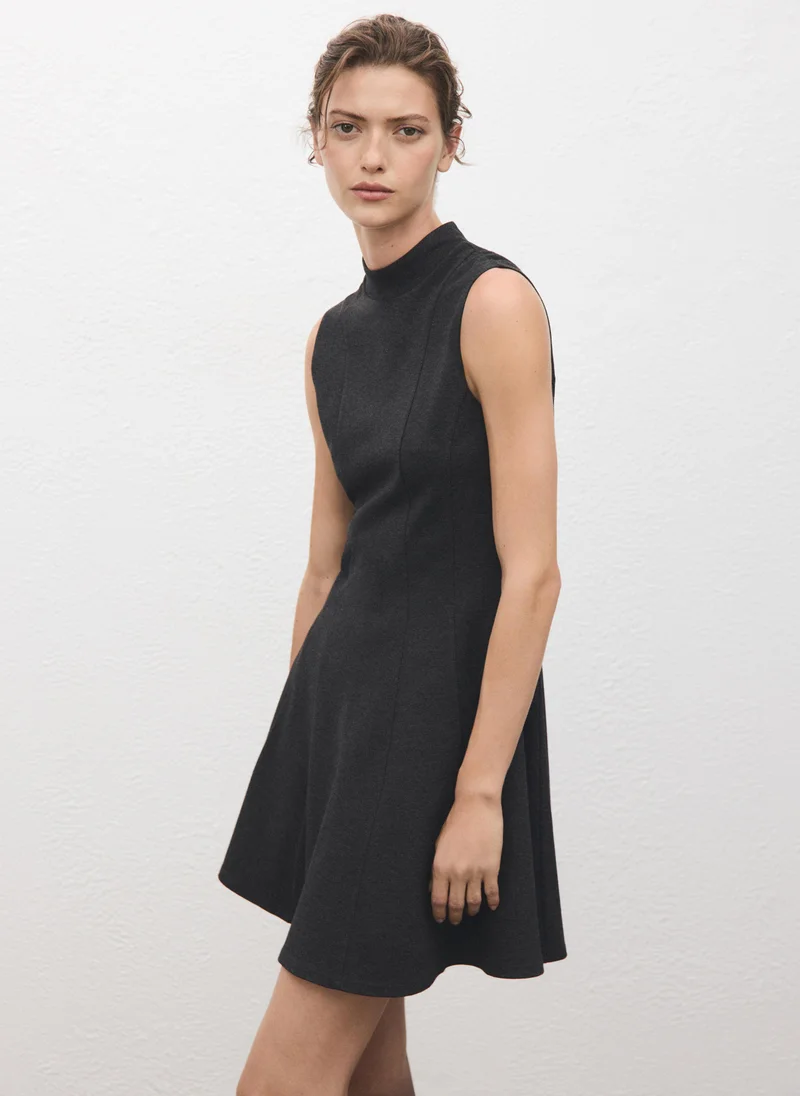 MANGO  Dress with perkins collar and stitching detail for Women | Best Price UAE