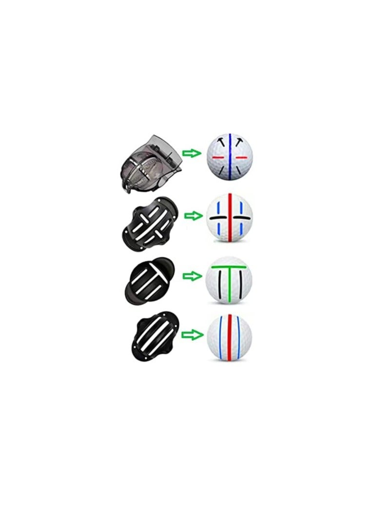 Generic 8 Pack Precision Golf Ball Marker, Upgrade Golf Accessories, 4 Golf Ball Marking Stencils and 4 Colors Golf Ball Markers, Golf Ball Line Marker Tool, Golf Ball Alignment and Identification Tool  - Image 3