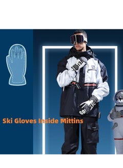 KASTWAVE Ski Gloves, Winter Warm Snow Gloves, Winter Ski Mittens Men & Women Glove Liners, Adult Snow Mitts for Cold Weather - Waterproof Winter Ski Gloves Snowboarding, Skiing, Waterproof Touch Screen  - Image 5