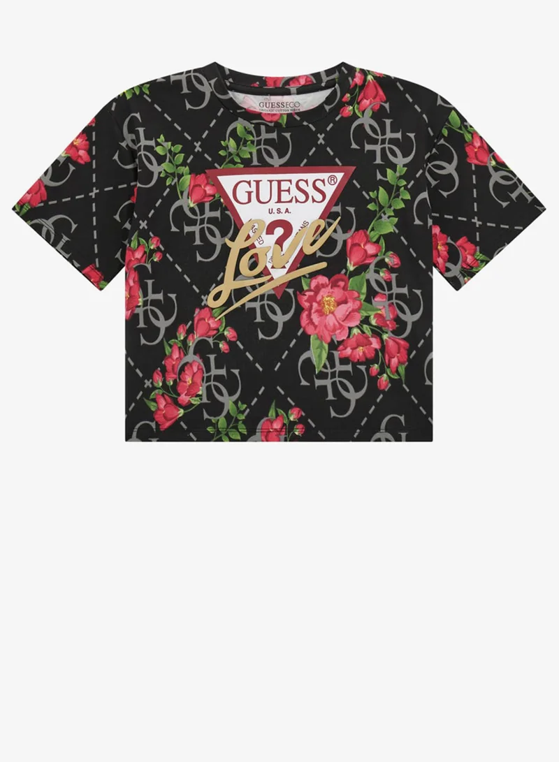 GUESS Kids Slogan Crew neck T-Shirt