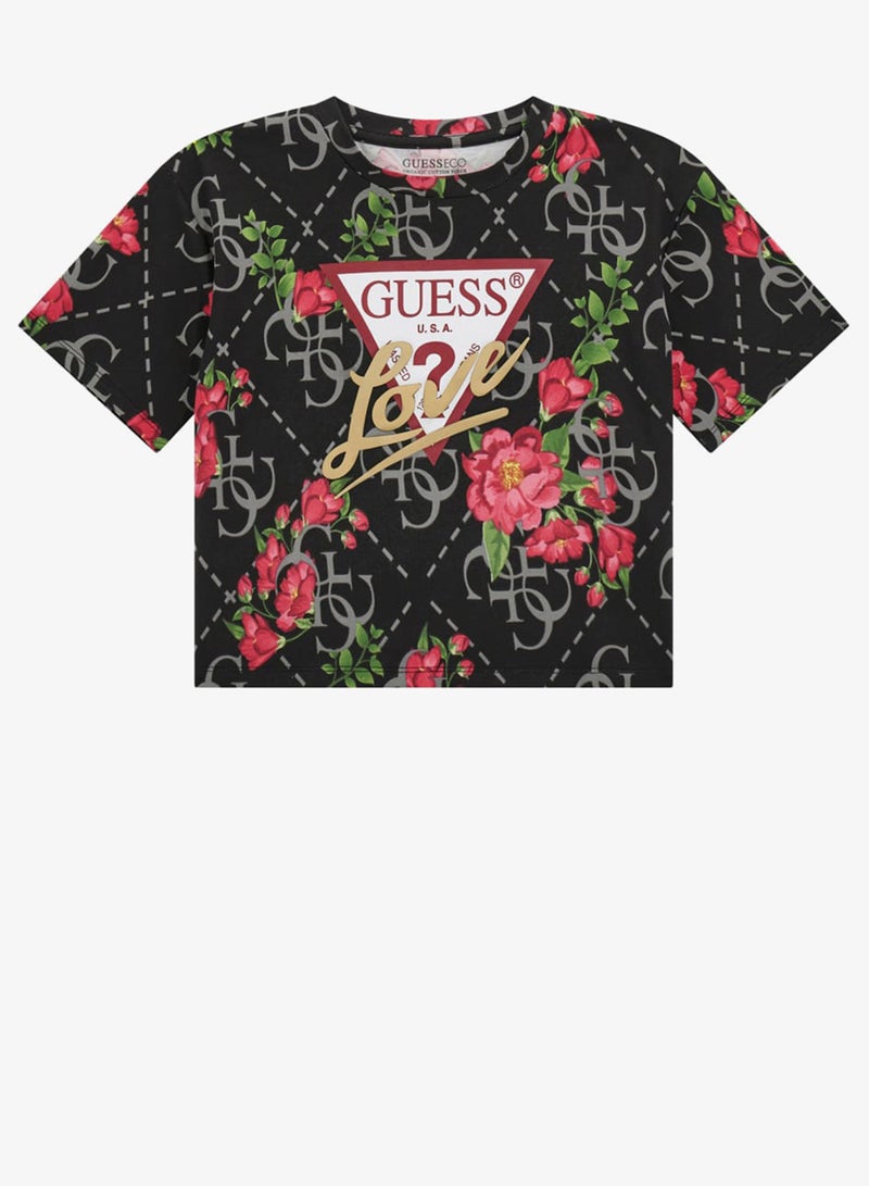 GUESS Kids Slogan Crew neck T-Shirt - Image 1