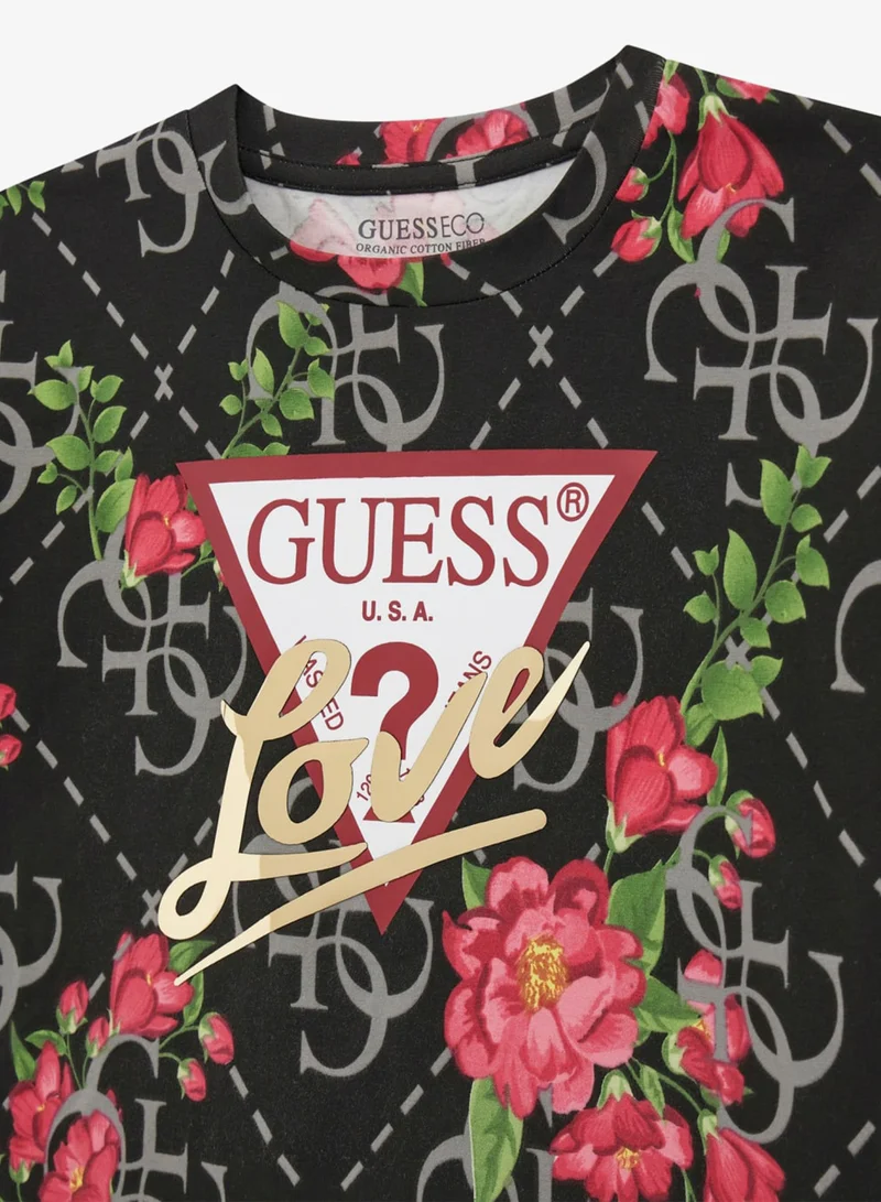 GUESS Kids Slogan Crew neck T-Shirt