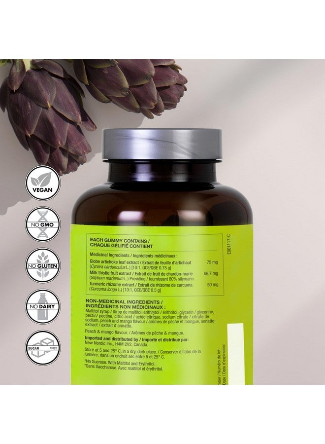 NEW NORDIC Active Liver Gummies, Milk Thistle, Artichoke & Turmeric Supplement, Natural Peach & Mango Flavor, Sugar Free & Vegan, 60 Count (Pack of 1) - Image 2