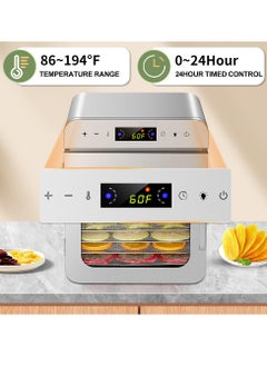 ET-LIFE Food Dehydrator, 10 Stainless Steel Trays Dehydrators for Food and Jerky, Herbs, Fruit, Dehydrator Machine with Digital Timer and Temperature Control, Ozone Deodorization, Recipe Book Included  - Image 4