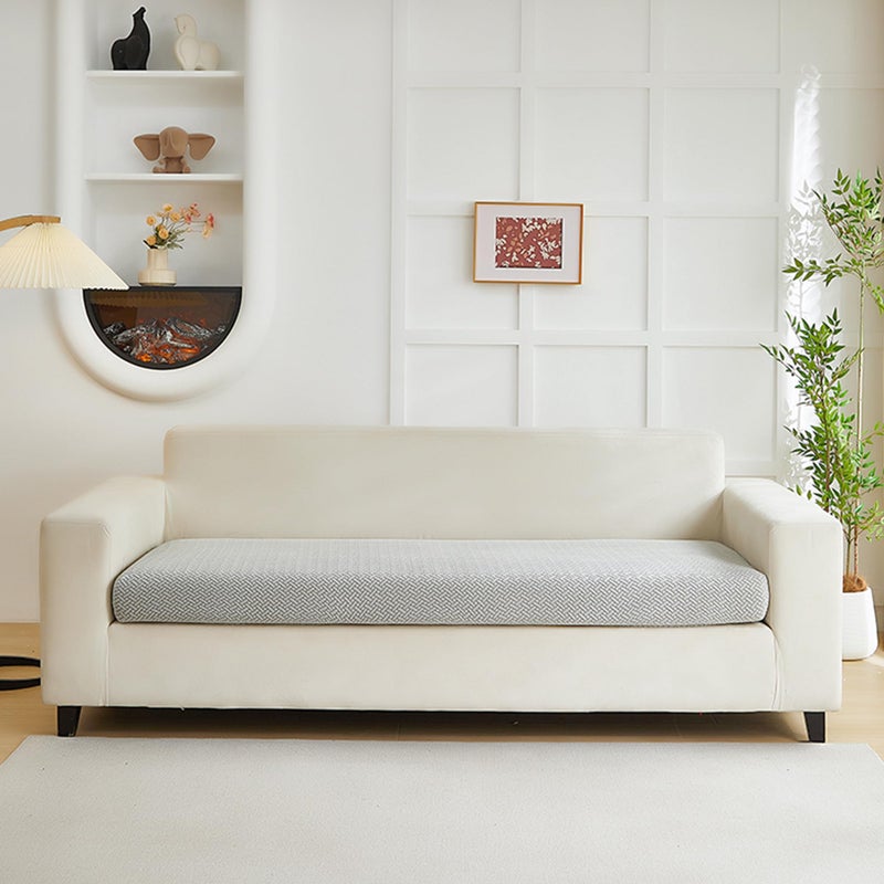 Yoovat Couch Cushion Covers for Sofa Couch Covers WearResistant Universal Sofa Cover Washable Stretch for Sectional Slipcovers TextureLight GrayLarge Triple Seat Cover - Image 2