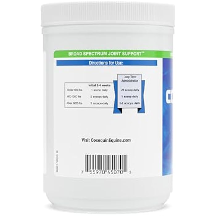 COSEQUIN ASU Joint Health Supplement for Horses - Powder with Glucosamine, Chondroitin, ASU, and MSM, 500 Grams - Image 3