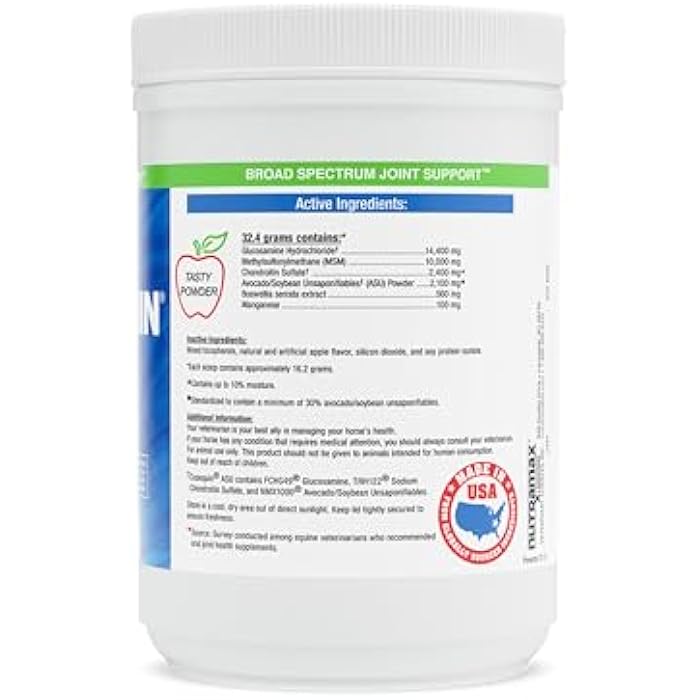 COSEQUIN ASU Joint Health Supplement for Horses - Powder with Glucosamine, Chondroitin, ASU, and MSM, 500 Grams - Image 2