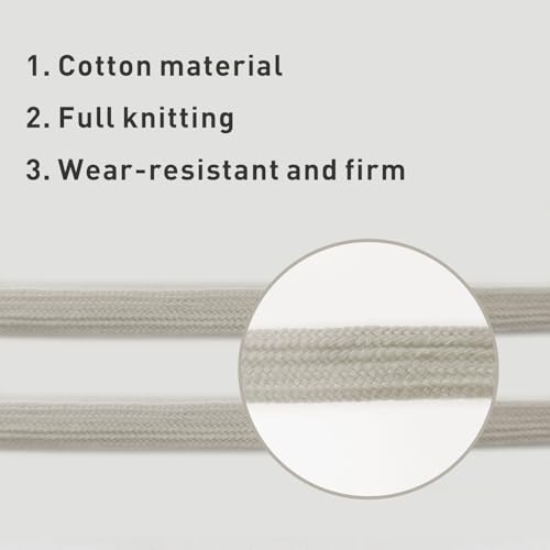 UamGlsob 2Pairs Shoelaces for Golden Goose Sneakers, 5/16"(8mm) Cotton Flat Athletic Shoe Laces Replacement Strings for GG (Stone Grey, 54"/140cm) - Image 3