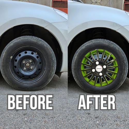 PRIGAN TATA ACE Black Green Wheel Cover 12 Inch for -TATA ACE (Set of 4 Pcs) (Press Fitting) Model- Camry,bg12 - Image 3