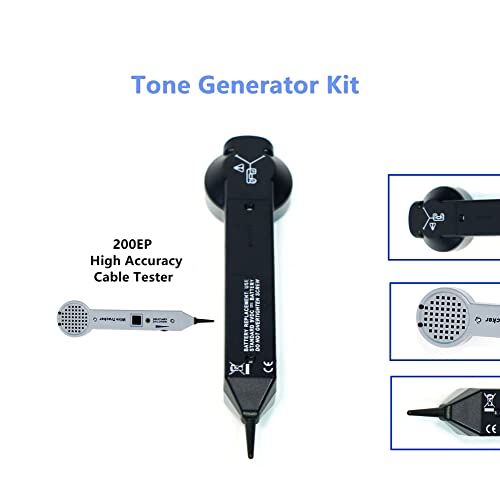 Rowzzi Tone Generator Kit, Wire Tracer Circuit Tester, 200EP High Accuracy Cable Toner Detector Finder Tester, Line Finder,Inductive Amplifier, Probe Kit with Adjustable Volume for Network Cable Collation - Image 4