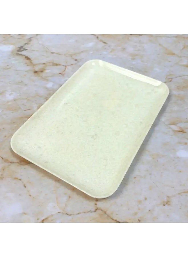 Dynasty' Melamine Marble Designed 13 Inch Rectangle Tray- Ivory