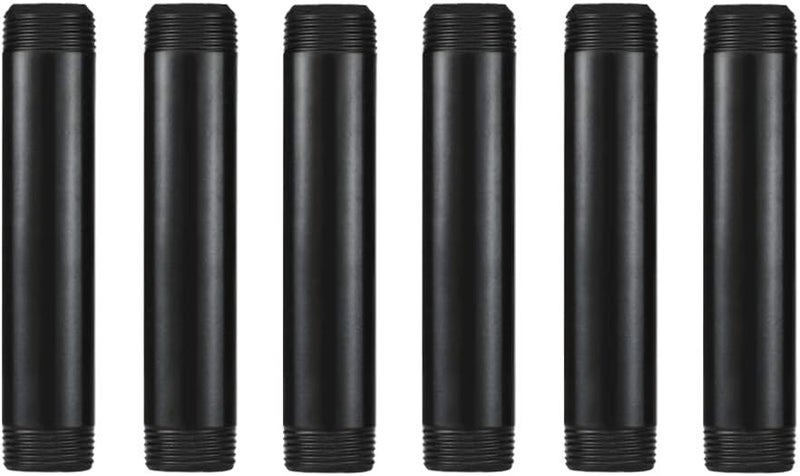 GeilSpace 1" × 6" Pre-Cut Black Metal Pipe, Industrial Steel Fits Standard One Inch Threaded Pipes and Fittings - Vintage DIY Industrial Shelving (1" × 6", Black) - Image 1