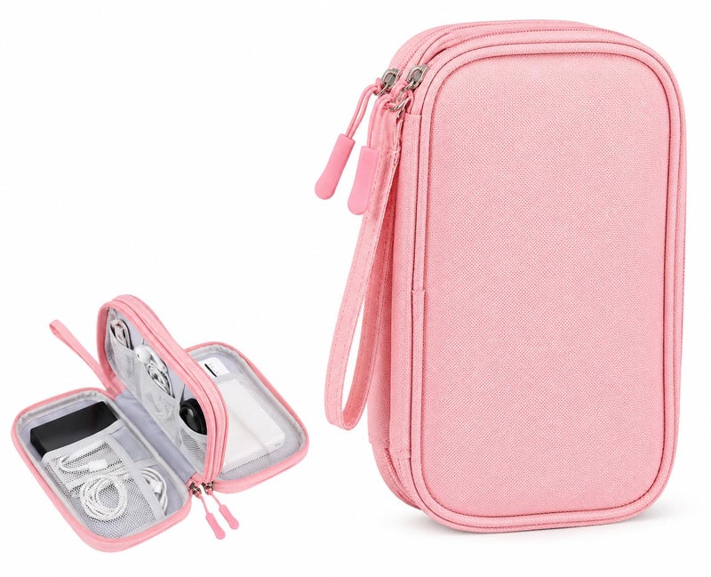 Waterproof Travel Cable Organizer Bag with Double Layer Storage for Cords, Chargers, Phone and Earphone - Image 1