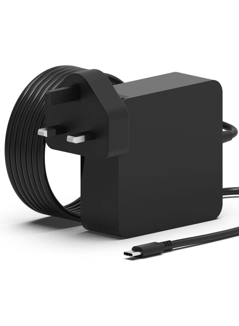 زيكسين شاحن لابتوب USB-C بقوة 65 واط، محول شامل للأجهزة المزودة بمنفذ Type-C متوافق مع أجهزة Huawei وLenovo وHP وAsus وDell وSamsung وAcer وMacBook، بالإضافة إلى جميع أجهزة الكمبيوتر والهواتف الذكية؛ كابل ومحول طاقة سريع بمنفذ Type-C - Image 1