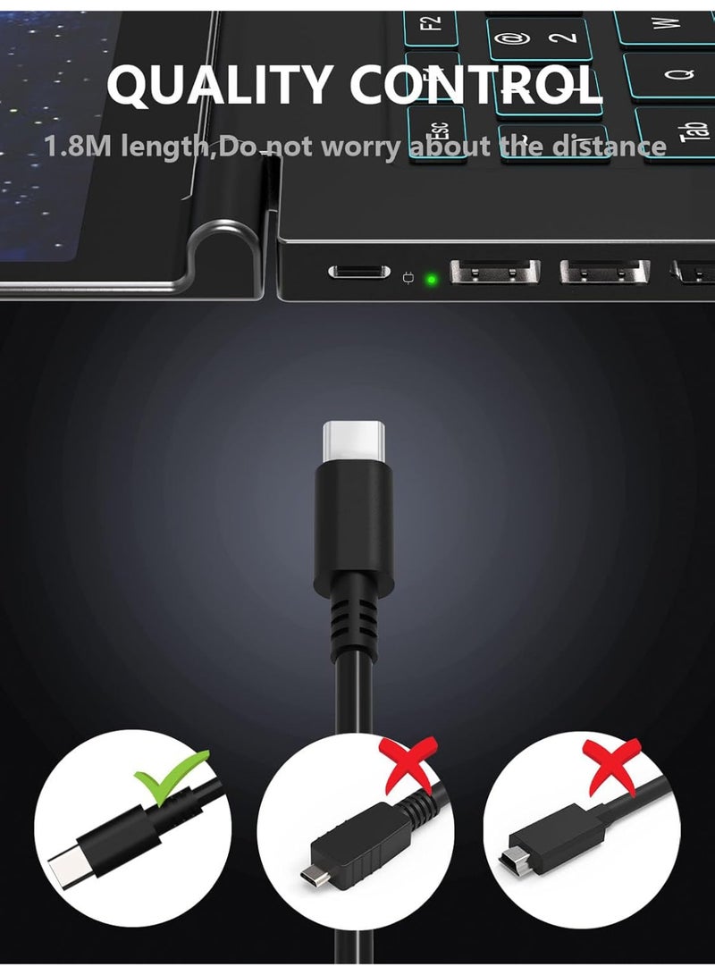 زيكسين شاحن لابتوب USB-C بقوة 65 واط، محول شامل للأجهزة المزودة بمنفذ Type-C متوافق مع أجهزة Huawei وLenovo وHP وAsus وDell وSamsung وAcer وMacBook، بالإضافة إلى جميع أجهزة الكمبيوتر والهواتف الذكية؛ كابل ومحول طاقة سريع بمنفذ Type-C - Image 4