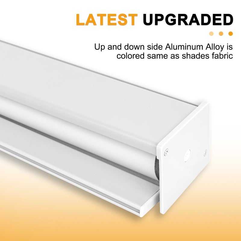 Hidpriva Cordless Blackout Roller Shades for Windows & Doors, Free-Stop Shades with Valance, UV Protection, Thermal Insulated Window Blinds for Home, Bedroom, Office, White, 20" W x 72" H - Image 5
