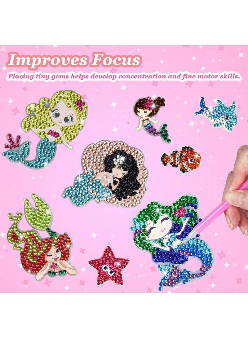 MAOGEDA Headband Making Kit for Girls, DIY Mermaid Arts & Crafts Gift, Kids Diamond Painting Hairbands Accessories for Girls Age 5-12, Make Your Own Fashion Headbands Hair Crafts Set, Birthday Gift for Kids - Image 3