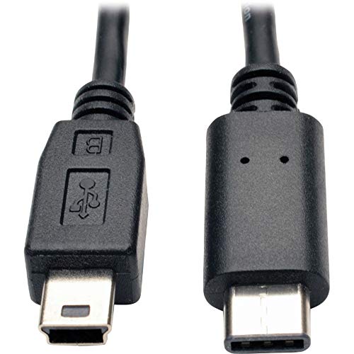 Tripp Lite 6ft USB 2.0 Hi-Speed Cable 5-Pin Mini-B to USB Type-C USB-C M/M Black - Image 1