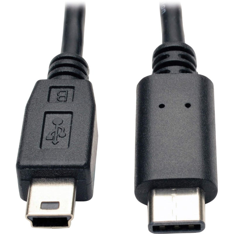 Tripp Lite 6ft USB 2.0 Hi-Speed Cable 5-Pin Mini-B to USB Type-C USB-C M/M Black - Image 2