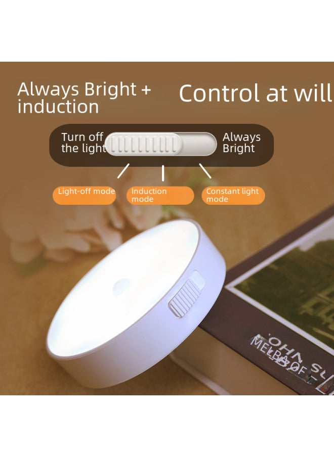 Generic - Intelligent Human Body Induction Night Light Home Creative LED Bedside Lamp Dormitory USB Charging A Generation Of Hair-Specifications:Single Warm Light Induction Lamp 650 MA (with Open Light Can Be Always Bright) - Image 1