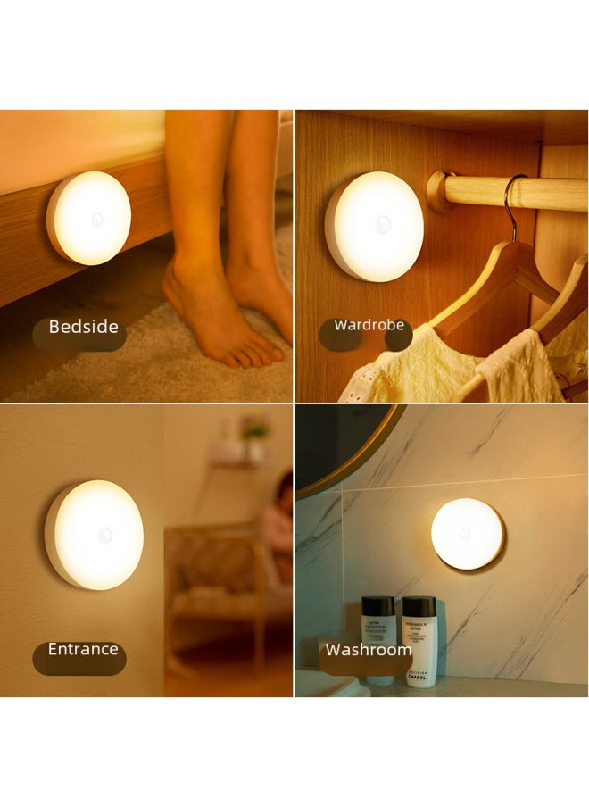 Generic - Intelligent Human Body Induction Night Light Home Creative LED Bedside Lamp Dormitory USB Charging A Generation Of Hair-Specifications:Single Warm Light Induction Lamp 650 MA (with Open Light Can Be Always Bright) - Image 1