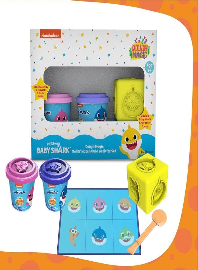 Dough Magic Baby Shark Roll N Match Cube Activity Set With Moulding Lid Pack Of 2 100Gm Each|Soft Dough|Fun With Water Based Dough|Art & Craft Kit|Birthday & Return Gift For Kids 3 Years+ - Multicolor - Image 1