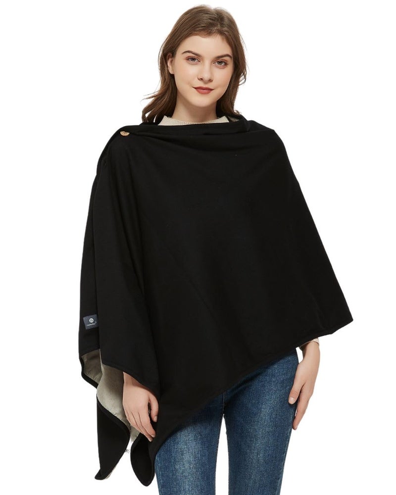 Radia Smart Radia Smart EMF Protection Poncho Wrap Wearable Blanket RF Radiation Shielding WiFi Blocker Protection Clothing 28 x 72 Black 