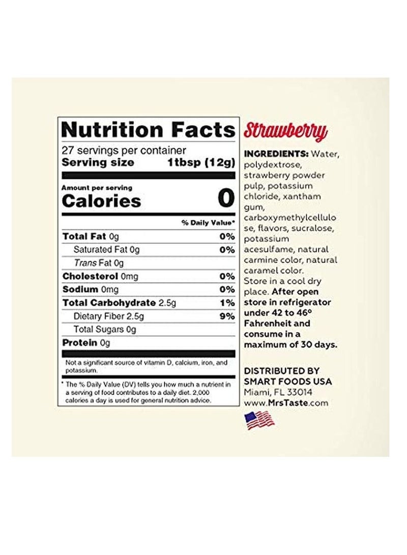 Mrs Taste Red Line Syrup 335g Strawberry - Image 2