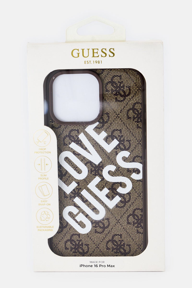 GUESS iPhone 16 Pro Max Brand Logo Protective Case, Brown - Image 2