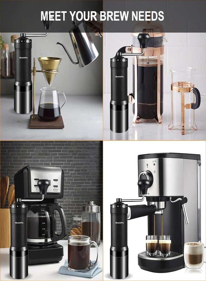 NewlukPro M7 Pro Manual Coffee Grinder,Titanium Coating Conical Burr,Hand Coffee Grinder with External 72 Grinding Scales,All-round Hand Grinder for Pour Over Drip French Press Espresso (Black) - Image 5