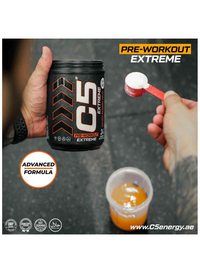 C5 Extreme Pre Workout Powder Passion Fruit Mango - 24 Servings, Sugar Free, Zero Calories, 200mg High Caffeine - Beta Alanine - Citrulline Malate, High-Performance Pre-Workout Booster Supplement - Image 5
