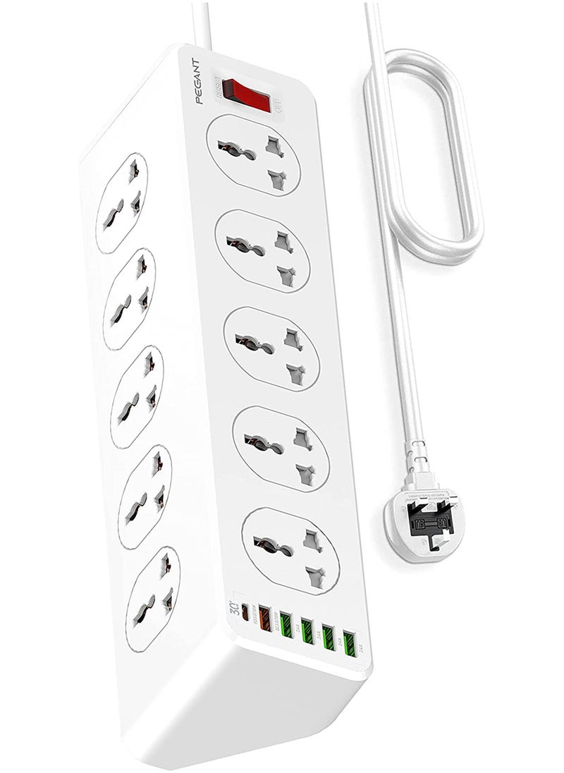 بيجانت - وصلة مشترك كهربائي ب 10 مخارج و 6 منافذ USB و منفذ USB C و سلك بطول 2 متر - Image 1