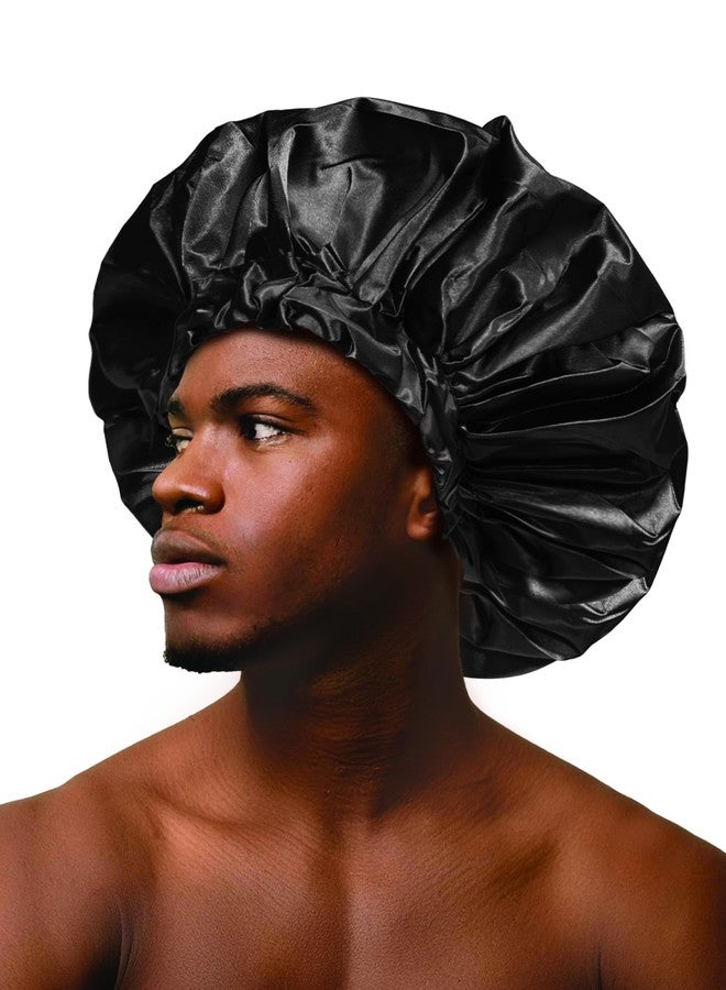Titan Comfortable Shower Cap - Reusable Waterproof Shower Caps, Stylish and Durable Design, Perfect for Long Hair, Keep Hair Dry and Protected in the Shower, BLACK COLOR 1PC