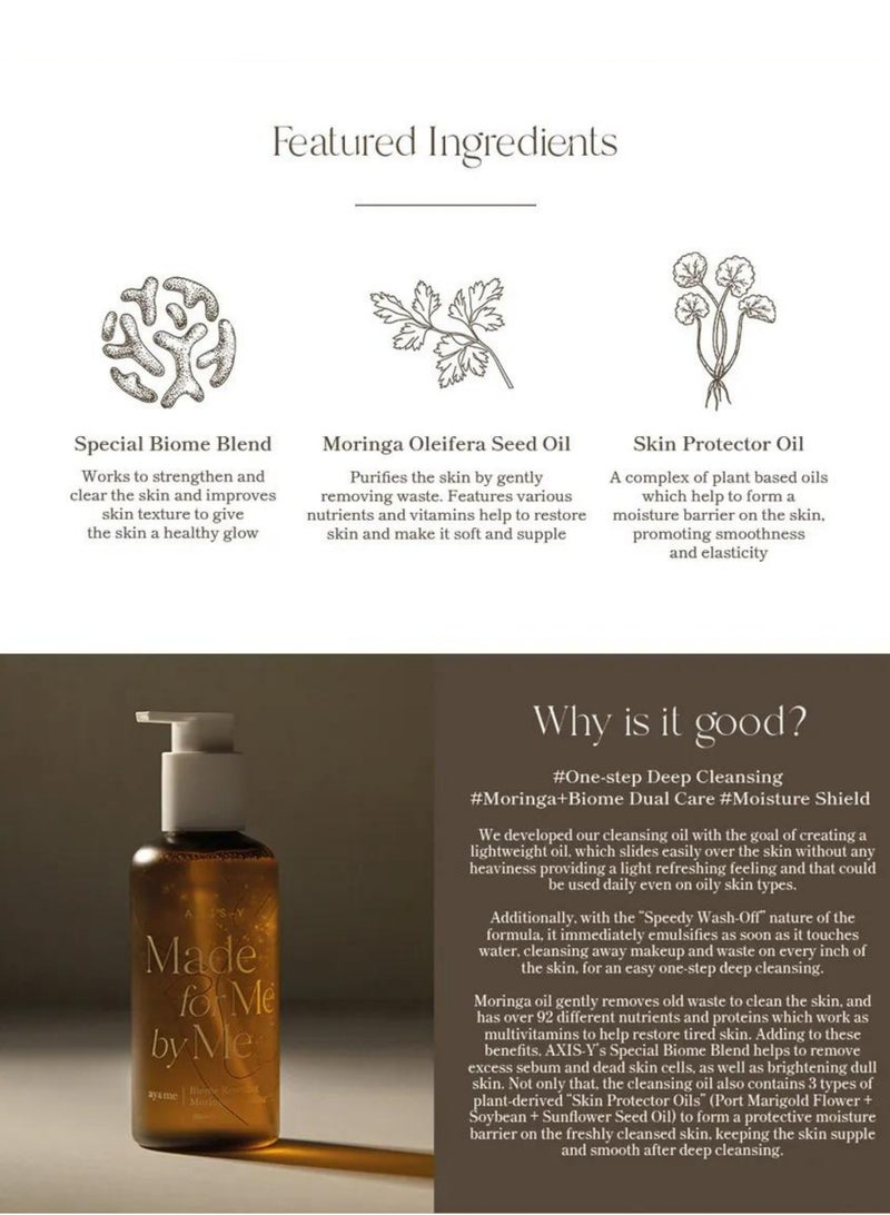 AXIS-Y Made for Me by Me Biome Resetting Cleansing Oil fo clogged pores, excess sebum, heavy makeup buildup - Image 5