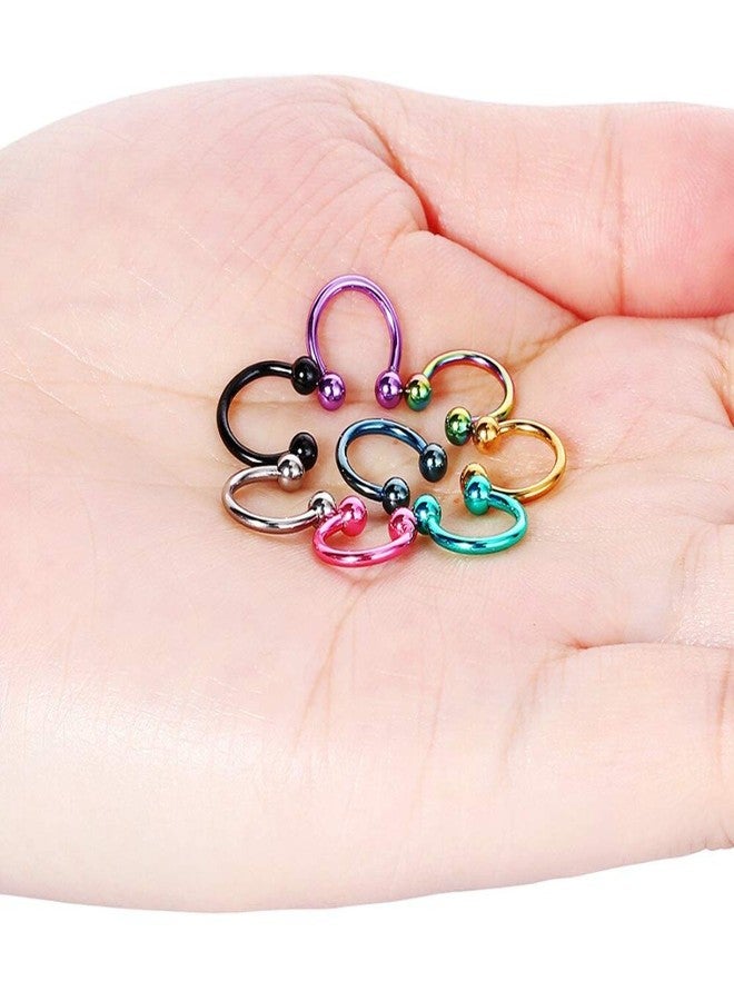 SORELLAZ Sorella'z Unisex Metal Multicolor Ear Nose Lip Cball Rings (Black Golden) - Image 3