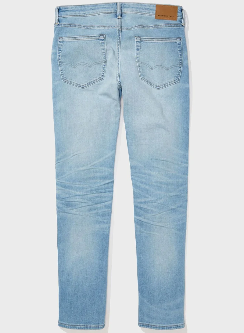 American Eagle Light Wash Straight Fit Jeans