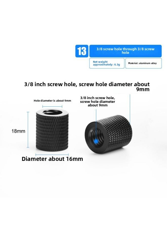 Generic Conversion Screw Through Hole Diameter Reduction Quarter 3/8 Metal Nut 5/8 Male And Female Interchange Tripod Photography Accessories-Body Color:No. 13:3/8 Female To 3/8 Female  - Image 1