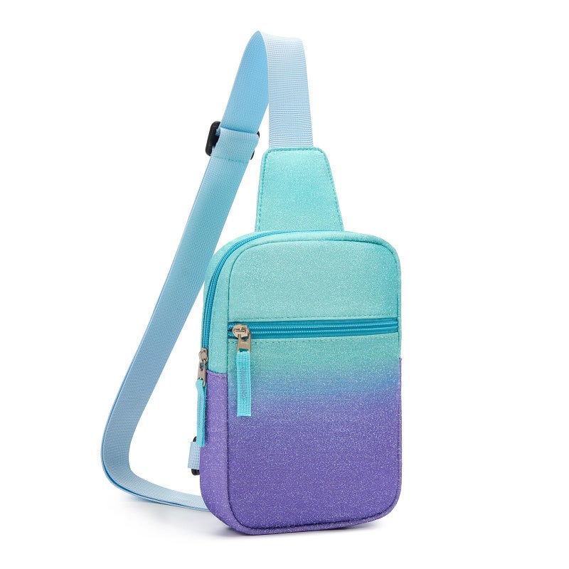 Cotmcor Easter Basket Stuffers for Teens Girls: Fanny Pack Birthday Gift for 8 9 10 11 12 Year Old Teen Girl Trendy Stuff, Preppy Colorblock Crossbody Bag Adjustable Sling Belt Bags Purse for Travel - Image 1